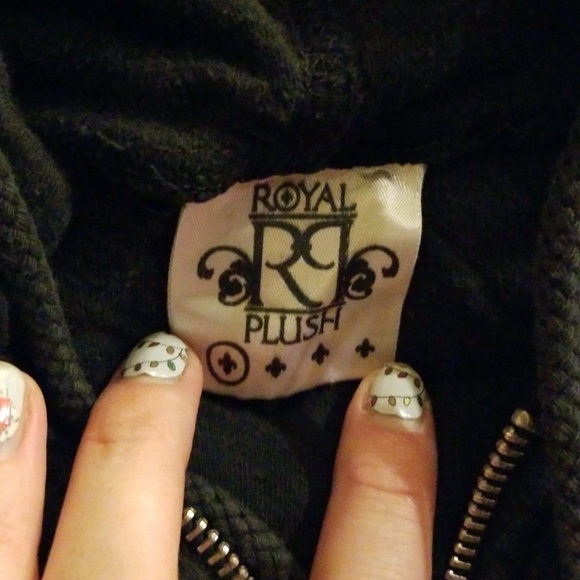 Royal Plush Fleur De Lis hoodie sweatshirt - Picture 3 of 4